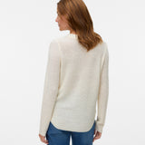 VERO MODA VMNUEVOCHARITY o-neck pull boo in birch w. black - Image 2