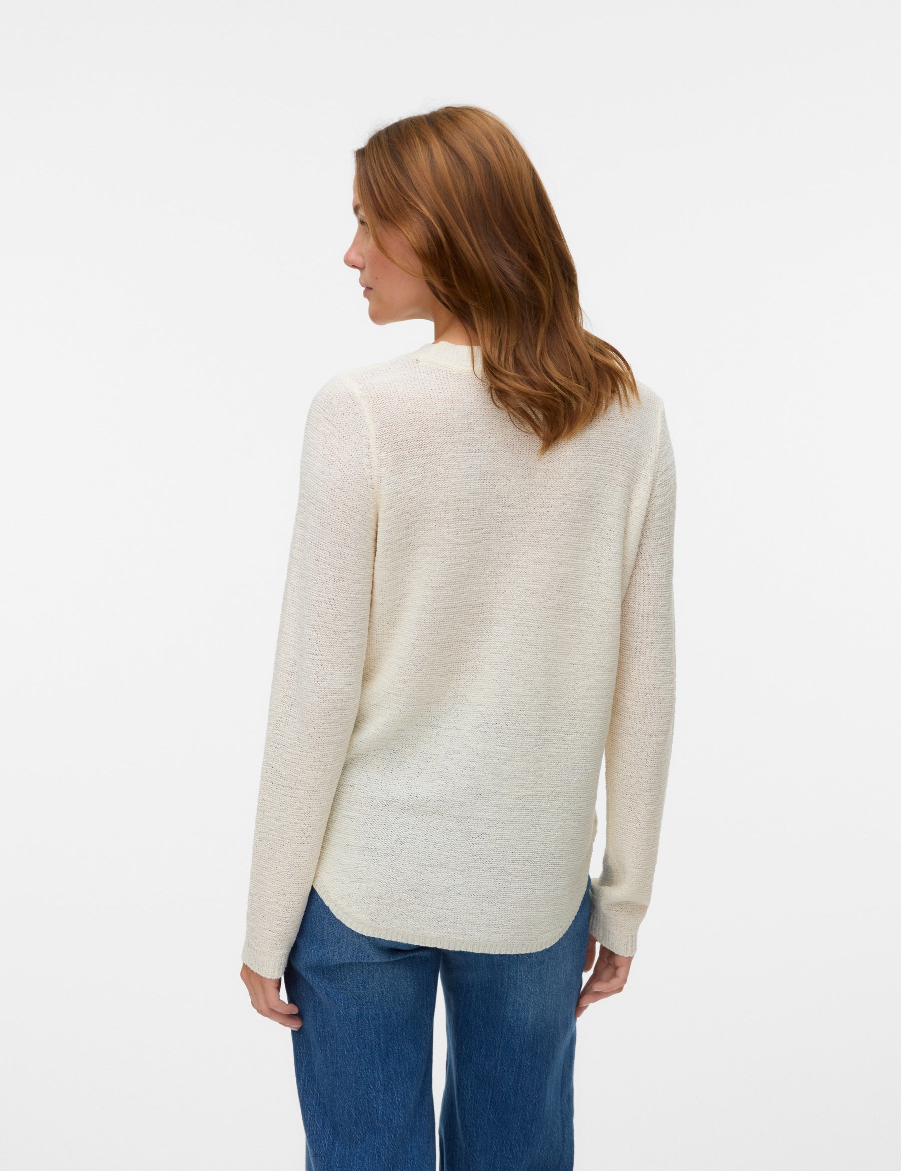 VERO MODA VMNUEVOCHARITY o-neck pull boo in birch w. black - Image 2