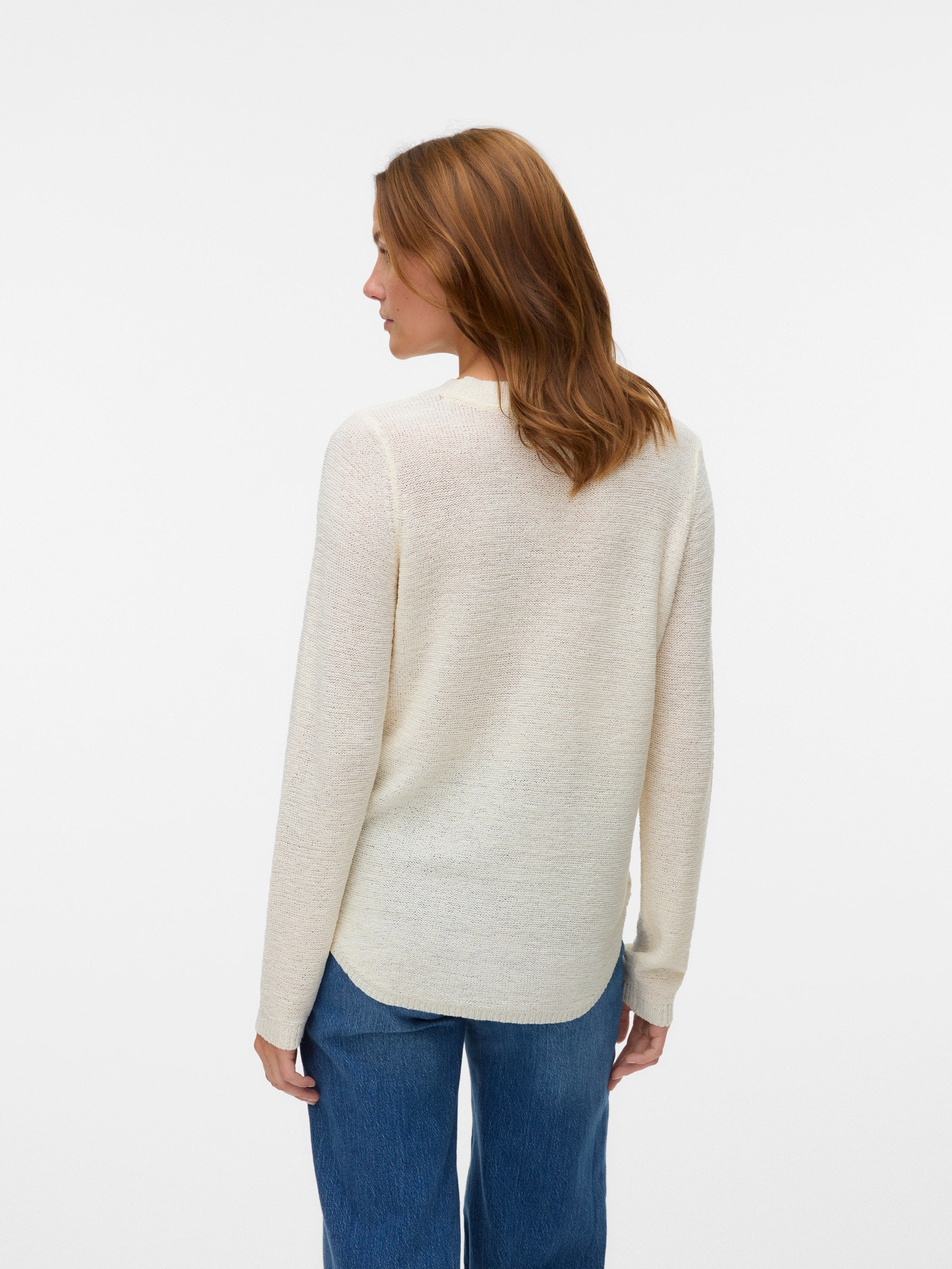 VERO MODA VMNUEVOCHARITY o-neck pull boo in birch w. black - Image 2