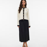 VERO MODA VMOLI o-neck cardigan in birch w. black - Image 1