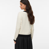 VERO MODA VMOLI o-neck cardigan in birch w. black - Image 2