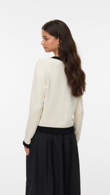 VERO MODA VMOLI o-neck cardigan in birch w. black - Image 2