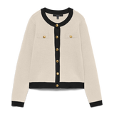 VERO MODA VMOLI o-neck cardigan in birch w. black - Image 3