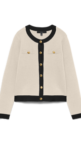 VERO MODA VMOLI o-neck cardigan in birch w. black - Image 3