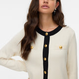 VERO MODA VMOLI o-neck cardigan in birch w. black - Image 4