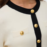 VERO MODA VMOLI o-neck cardigan in birch w. black - Image 5