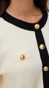 VERO MODA VMOLI o-neck cardigan in birch w. black - Image 5
