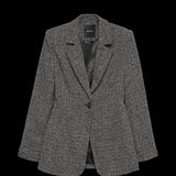 VERO MODA VMPERLE fitted bow blazer in black salt and pepper - Image 3