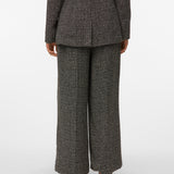 VERO MODA VMPERLE super wide pant in black salt and pepper - Image 2