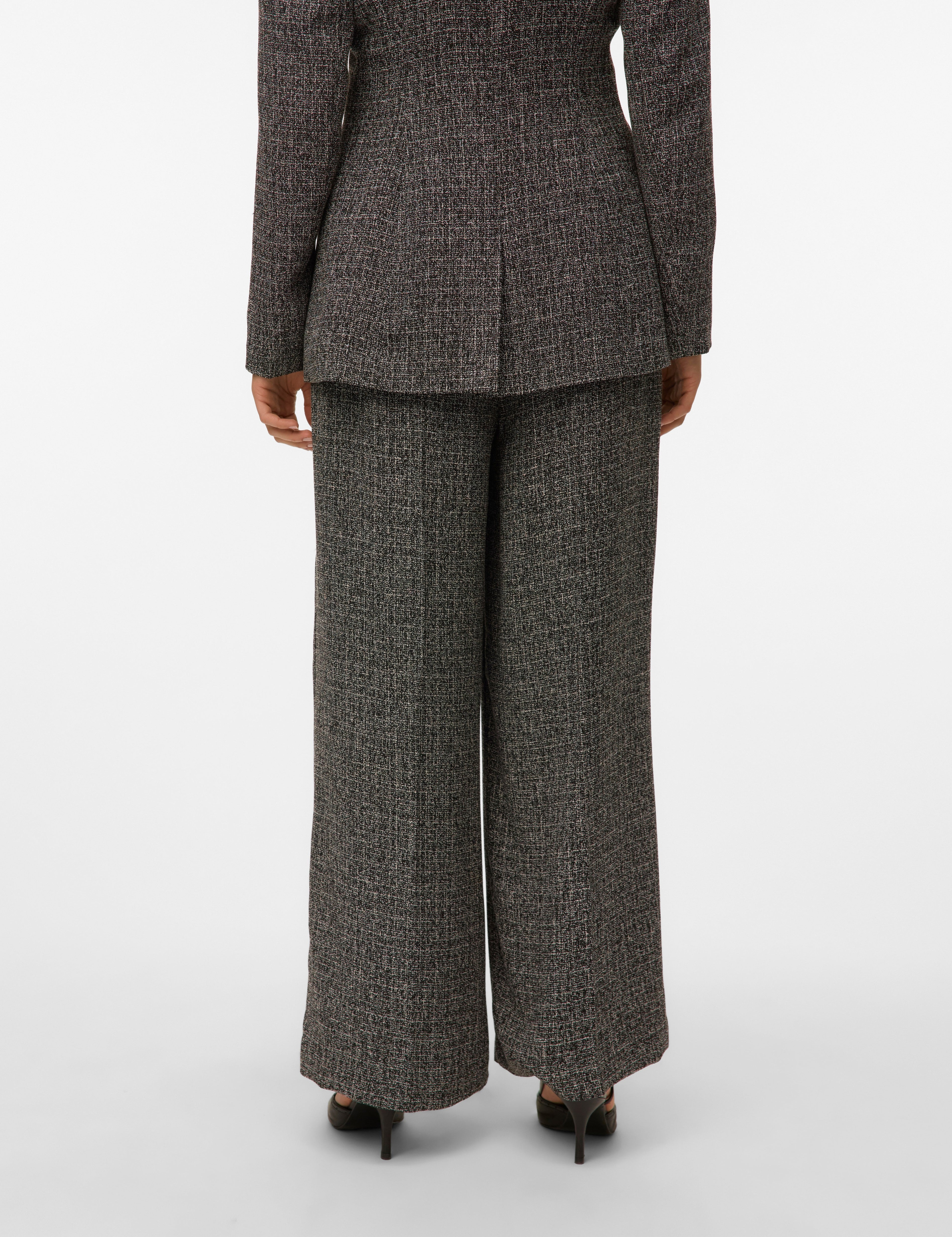 VERO MODA VMPERLE super wide pant in black salt and pepper - Image 2