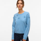 VERO MODA VMROSE o-neck pullover boo in birch melange - Image 1
