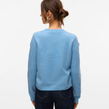 VERO MODA VMROSE o-neck pullover boo in birch melange - Image 2
