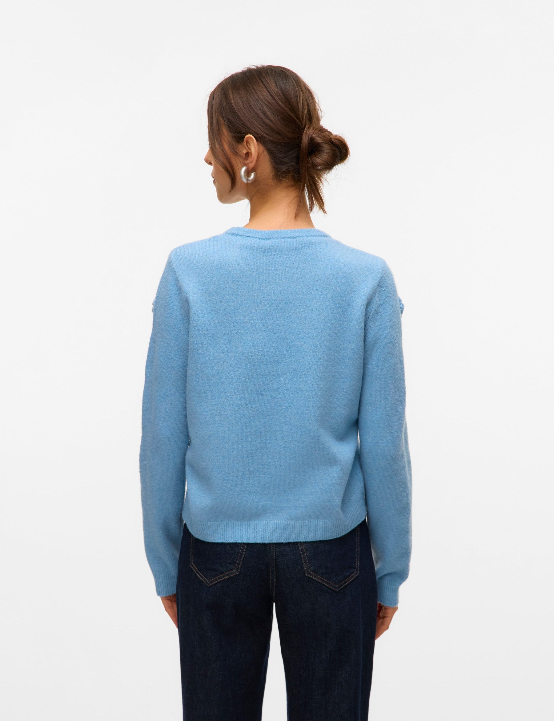 VERO MODA VMROSE o-neck pullover boo in birch melange - Image 2