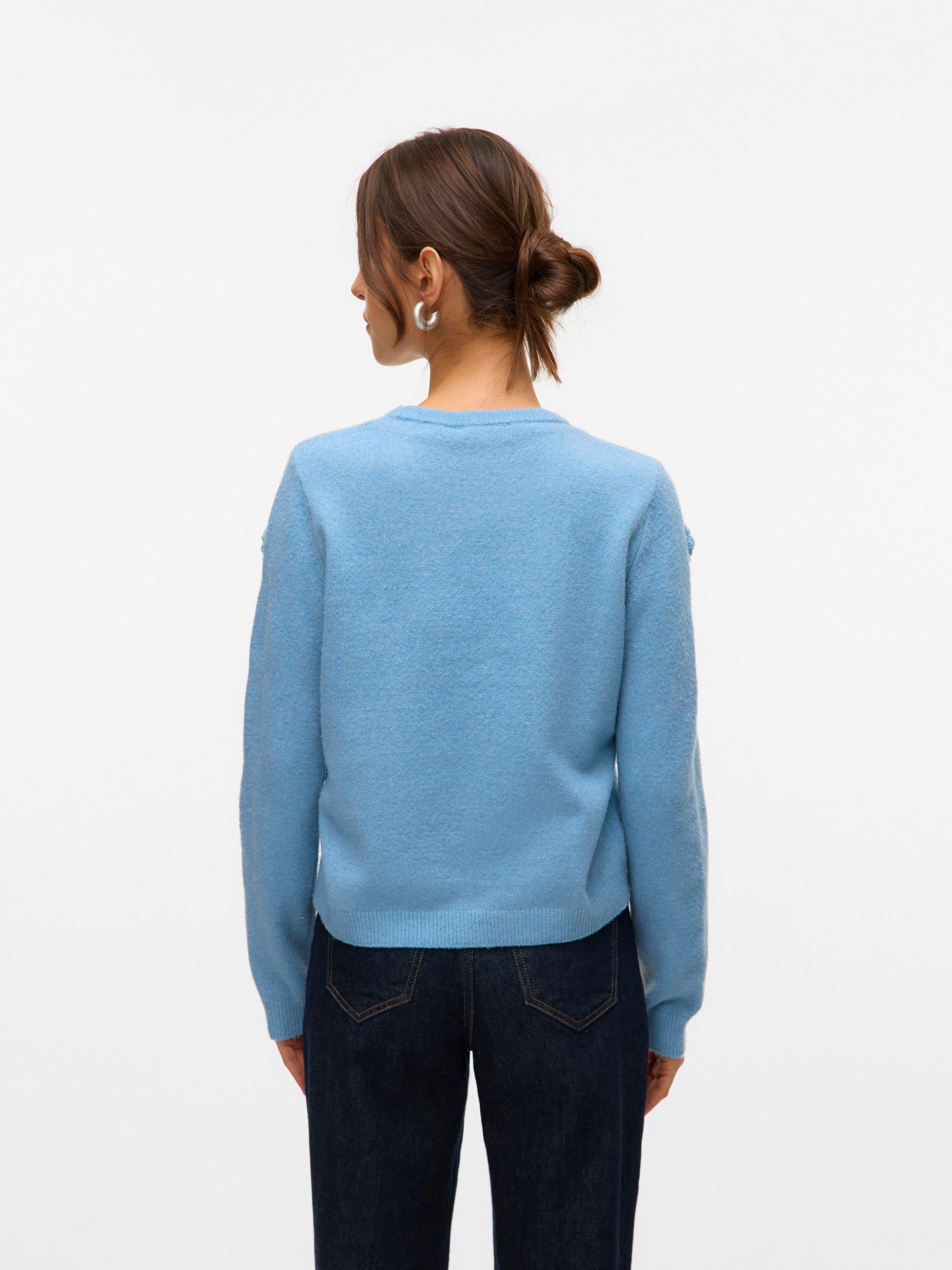 VERO MODA VMROSE o-neck pullover boo in birch melange - Image 2