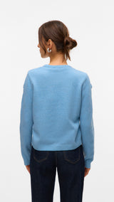 VERO MODA VMROSE o-neck pullover boo in birch melange - Image 2