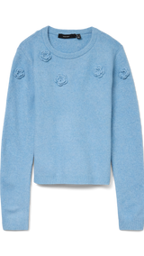 VERO MODA VMROSE o-neck pullover boo in birch melange - Image 3