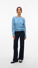 VERO MODA VMROSE o-neck pullover boo in birch melange - Image 4