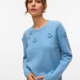 VERO MODA VMROSE o-neck pullover boo in birch melange - Image 5