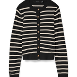 VERO MODA VMSABA plain o-neck cardigan in black - Image 3