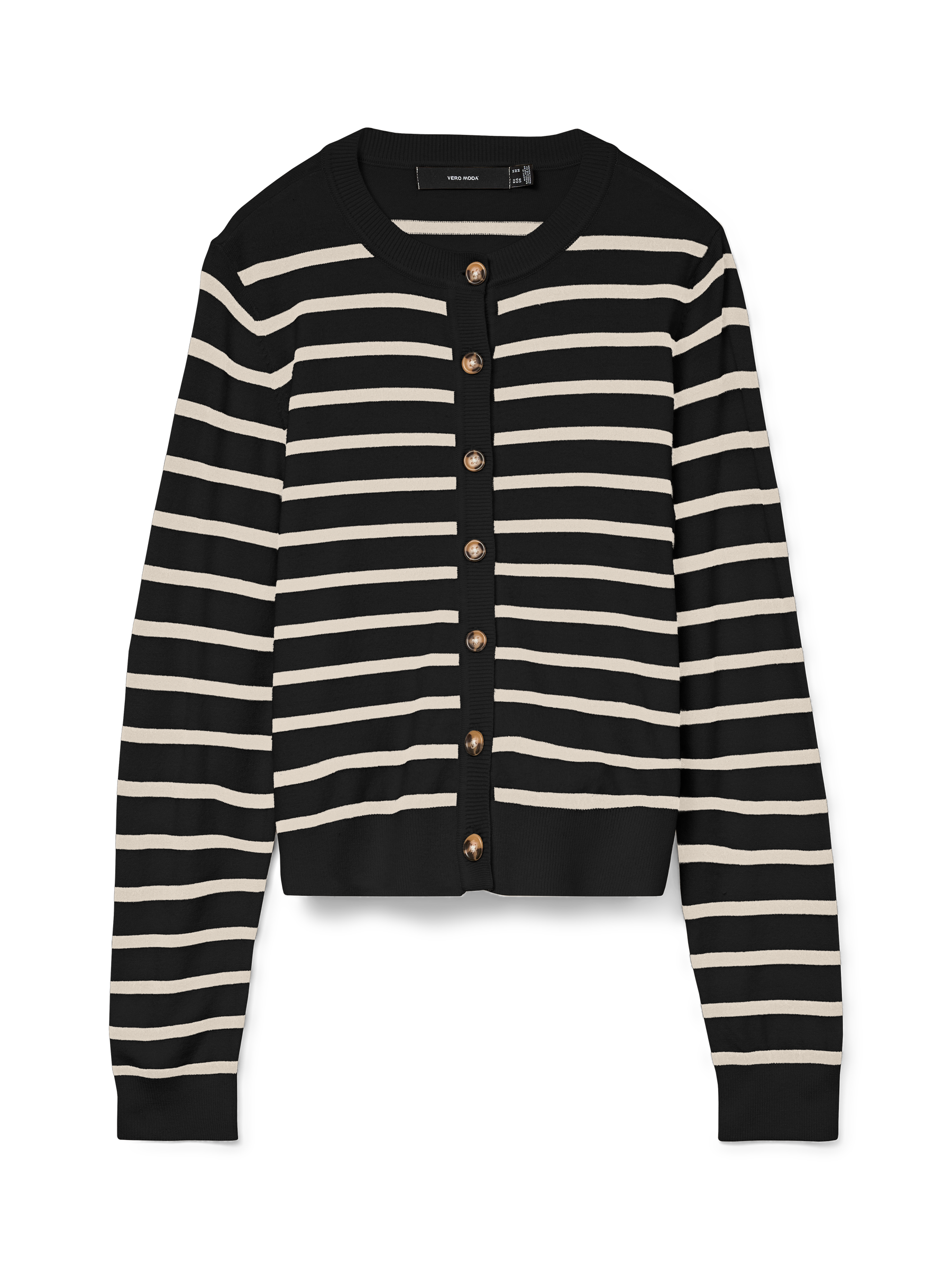 VERO MODA VMSABA plain o-neck cardigan in black - Image 3