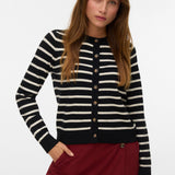 VERO MODA VMSABA plain o-neck cardigan in black - Image 4