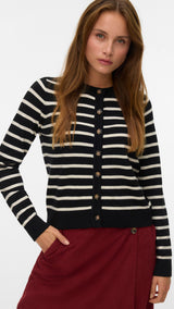 VERO MODA VMSABA plain o-neck cardigan in black - Image 4