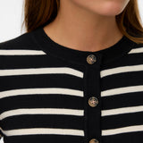 VERO MODA VMSABA plain o-neck cardigan in black - Image 5