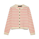 VERO MODA VMSABA plain o-neck cardigan in birch w. black - Image 3