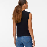 VERO MODA VMSABA v-neck button vest in black - Image 2