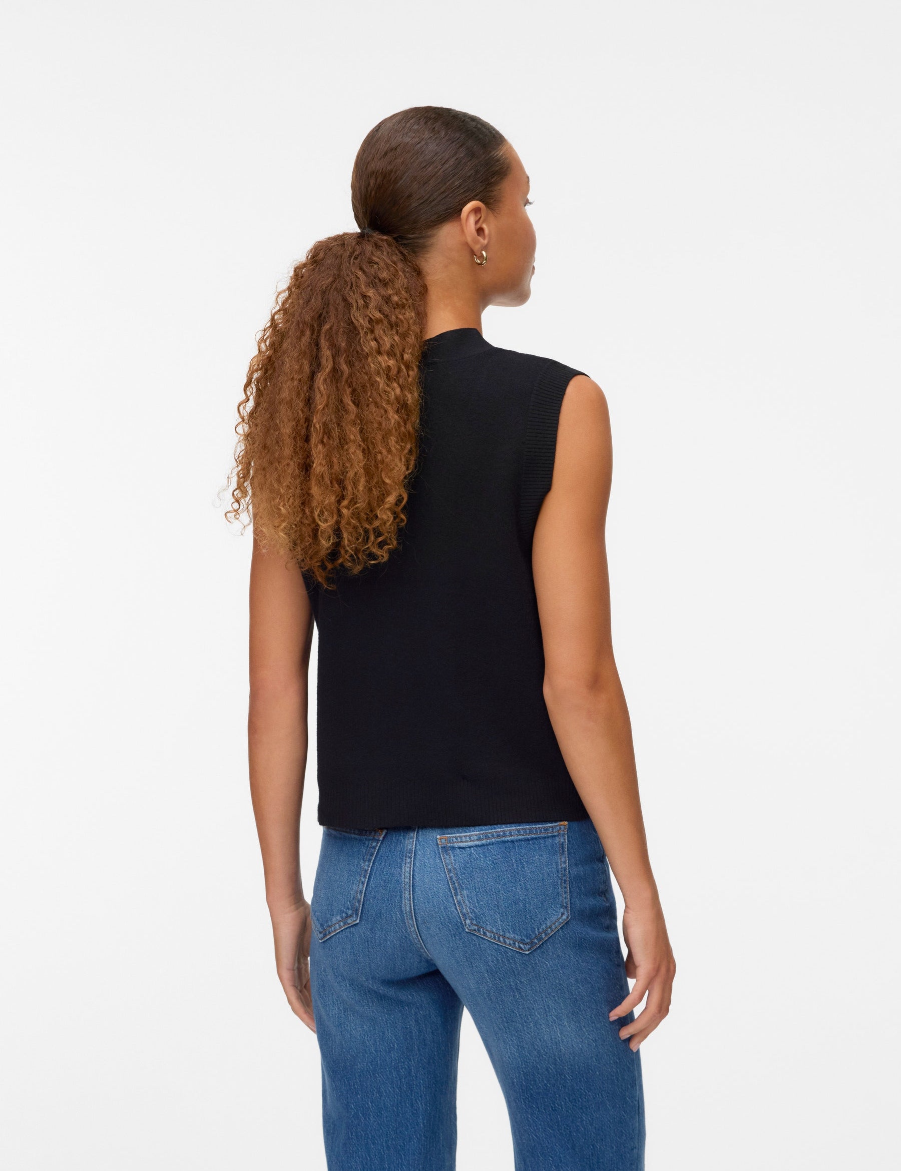 VERO MODA VMSABA v-neck button vest in black - Image 2