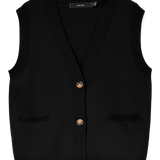 VERO MODA VMSABA v-neck button vest in black - Image 3