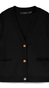 VERO MODA VMSABA v-neck button vest in black - Image 3