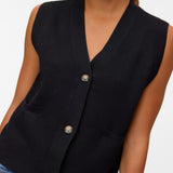 VERO MODA VMSABA v-neck button vest in black - Image 5