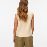 VERO MODA VMSABA v-neck button vest in birch - Image 2