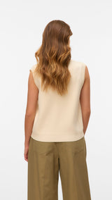 VERO MODA VMSABA v-neck button vest in birch - Image 2