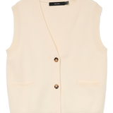 VERO MODA VMSABA v-neck button vest in birch - Image 3