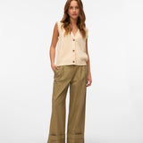 VERO MODA VMSABA v-neck button vest in birch - Image 4