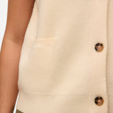VERO MODA VMSABA v-neck button vest in birch - Image 6