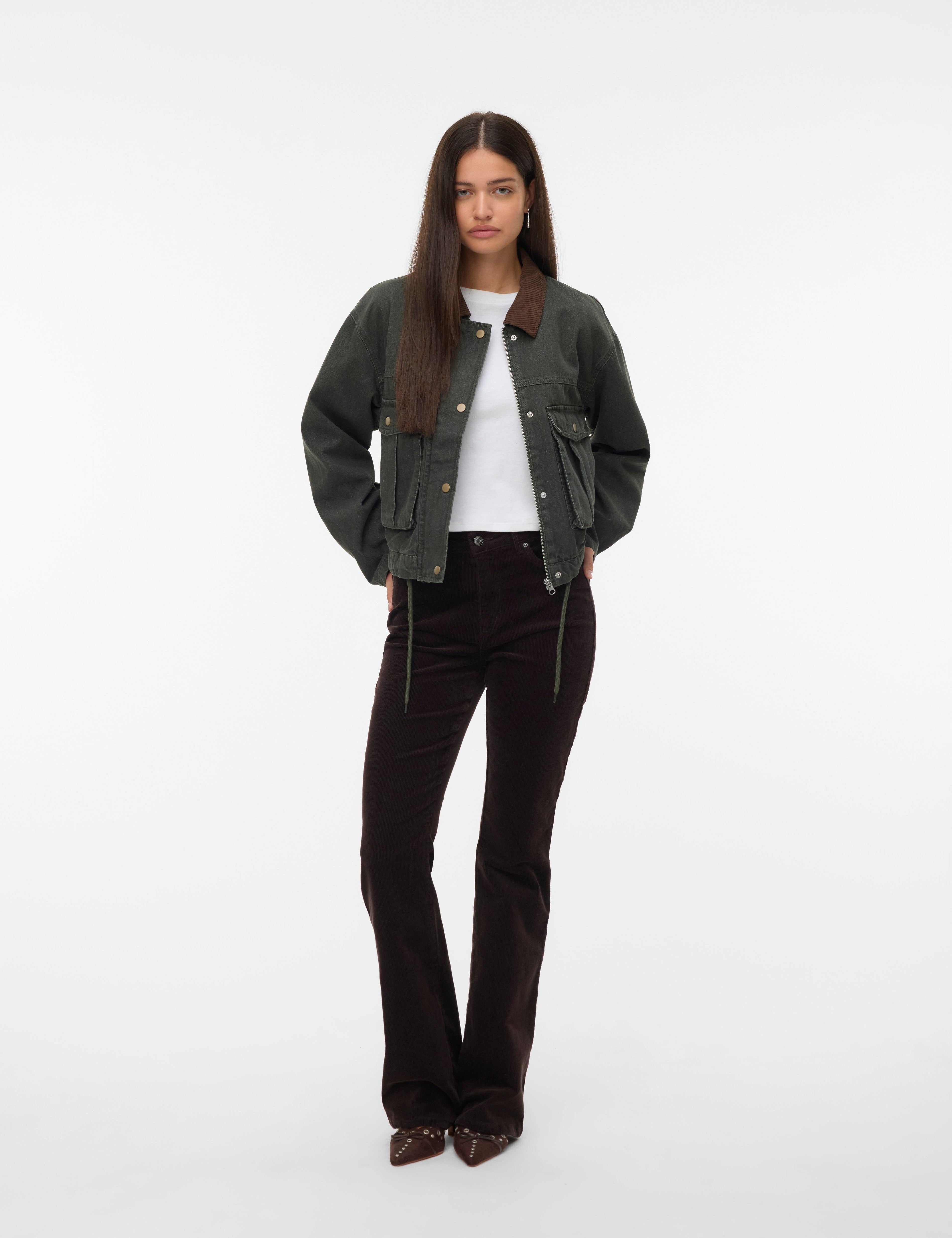 VERO MODA VMSAYLOR denim jacket in grape leaf - Image 1