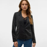 VERO MODA VMSHALI fitted shiny blazer in black - Image 1