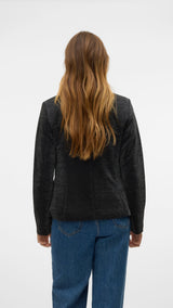 VERO MODA VMSHALI fitted shiny blazer in black - Image 2