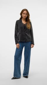 VERO MODA VMSHALI fitted shiny blazer in black - Image 4
