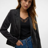 VERO MODA VMSHALI fitted shiny blazer in black - Image 5