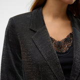 VERO MODA VMSHALI fitted shiny blazer in black - Image 6
