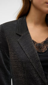 VERO MODA VMSHALI fitted shiny blazer in black - Image 6