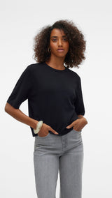 VERO MODA VMSILJE 2/4 o-nck oversize pull in black - Image 1