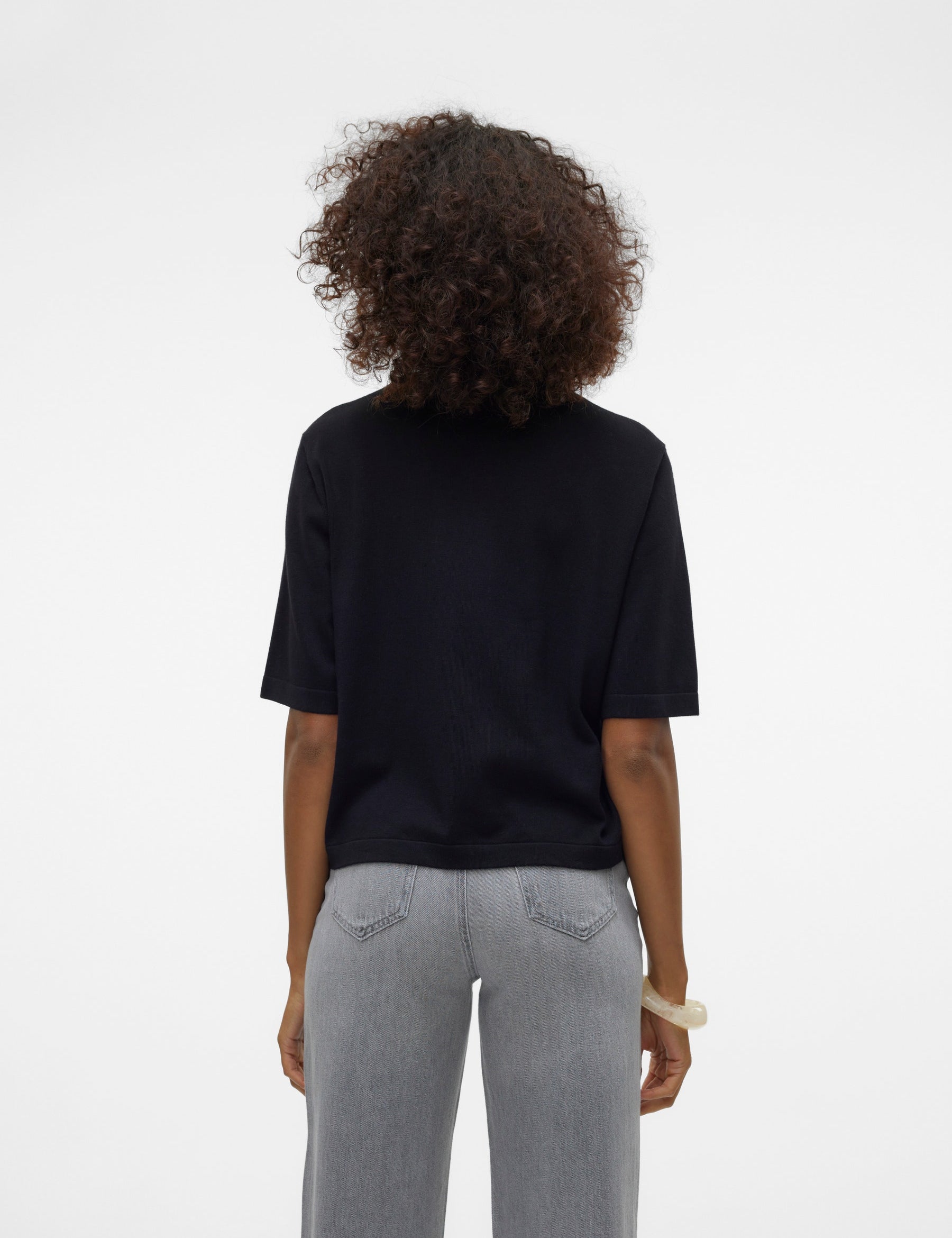 VERO MODA VMSILJE 2/4 o-nck oversize pull in black - Image 2