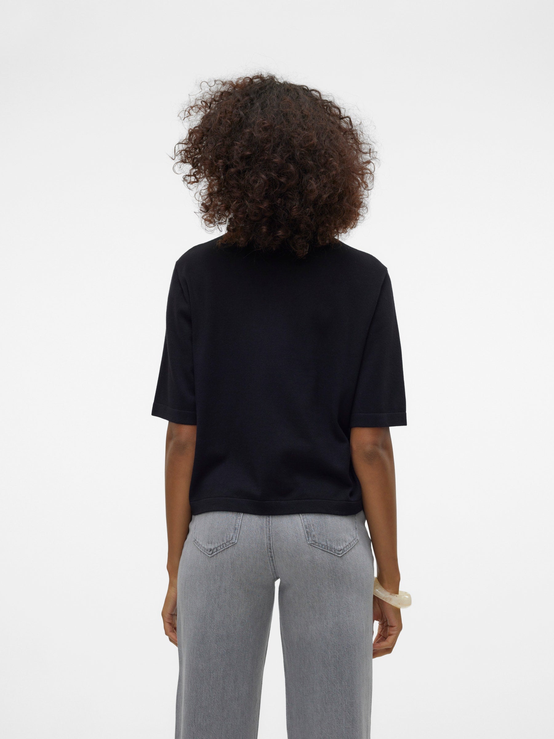 VERO MODA VMSILJE 2/4 o-nck oversize pull in black - Image 2