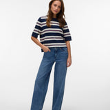 VERO MODA VMSILJE 2/4 o-nck oversize pull in navy blazer - Image 1