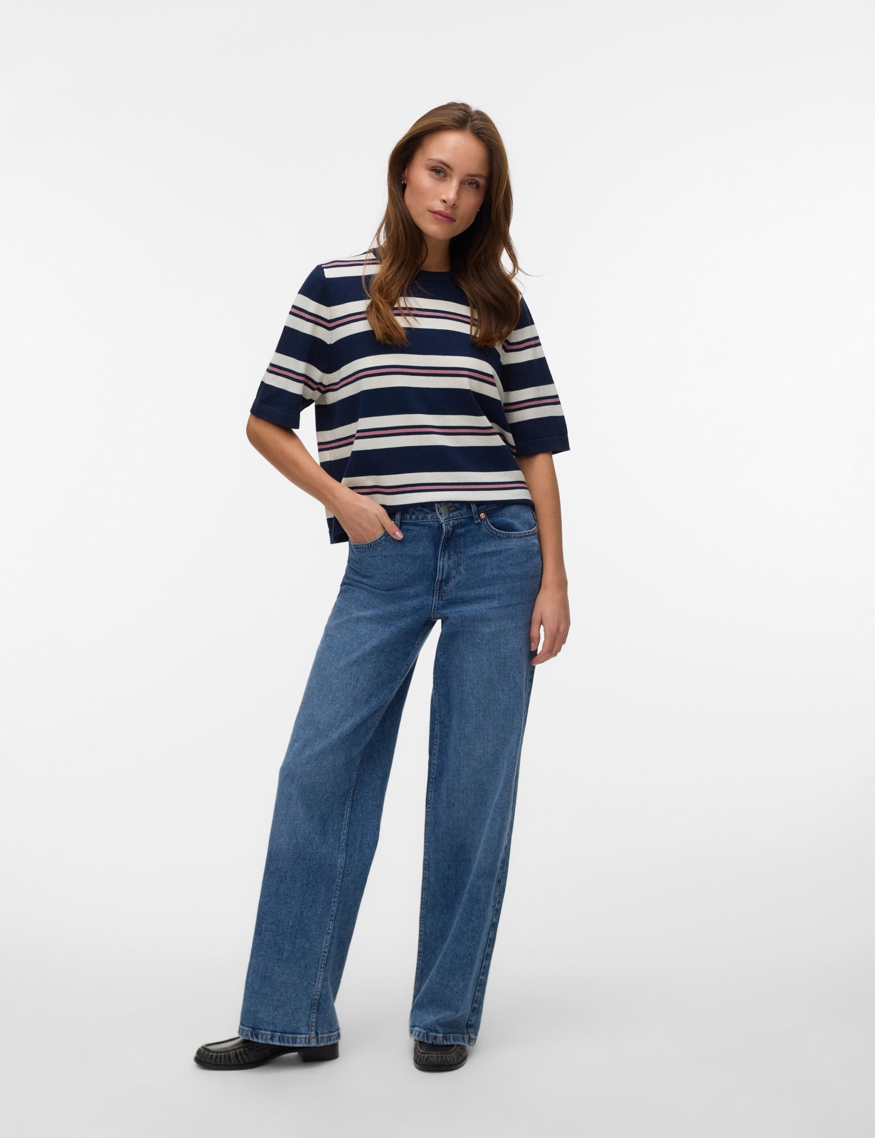 VERO MODA VMSILJE 2/4 o-nck oversize pull in navy blazer - Image 1